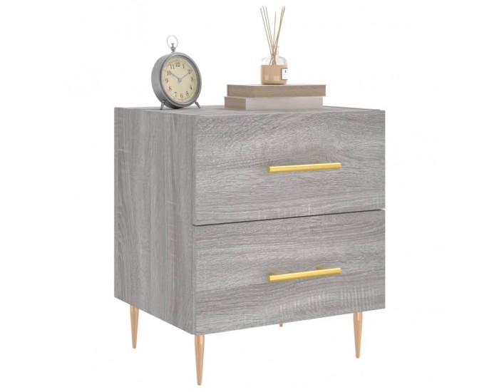 Sonata Noptiere, 2 buc., gri sonoma, 40x35x47,5 cm, lemn compozit