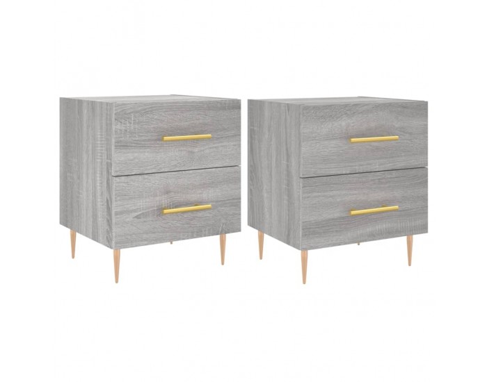 Sonata Noptiere, 2 buc., gri sonoma, 40x35x47,5 cm, lemn compozit