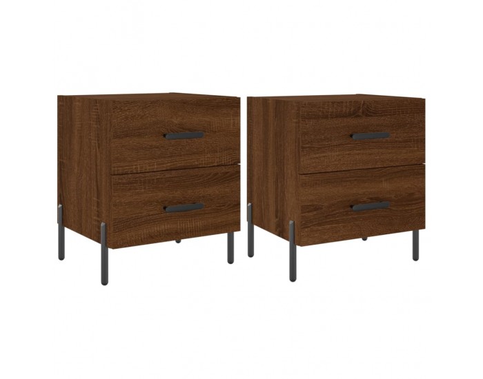 Sonata H Нощни шкафчета 2 бр кафяв дъб 40x35x47,5 см инженерно дърво