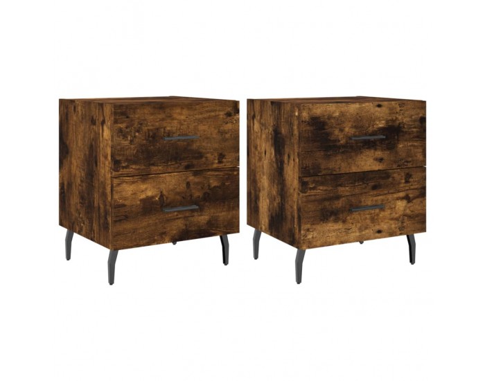 Sonata H Нощни шкафчета 2 бр опушен дъб 40x35x47,5 см инженерно дърво