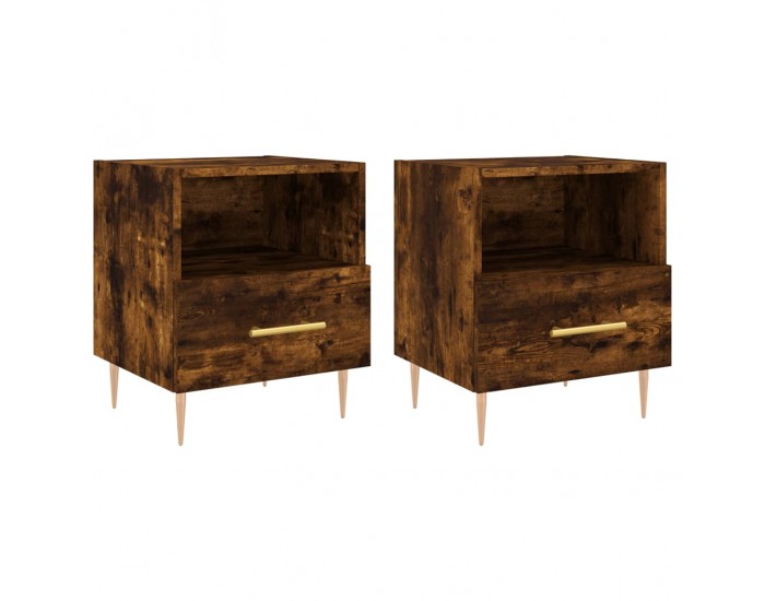 Sonata H Нощни шкафчета 2 бр опушен дъб 40x35x47,5 см инженерно дърво