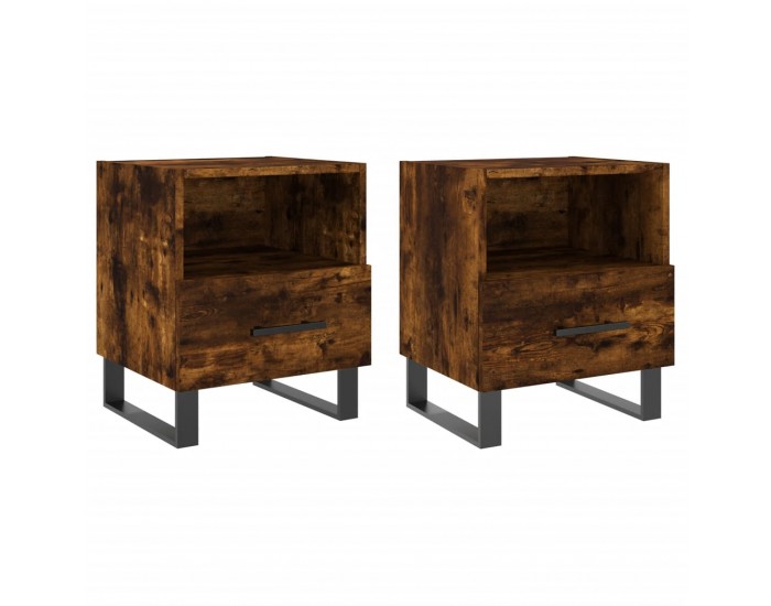 Sonata H Нощни шкафчета 2 бр опушен дъб 40x35x47,5 см инженерно дърво