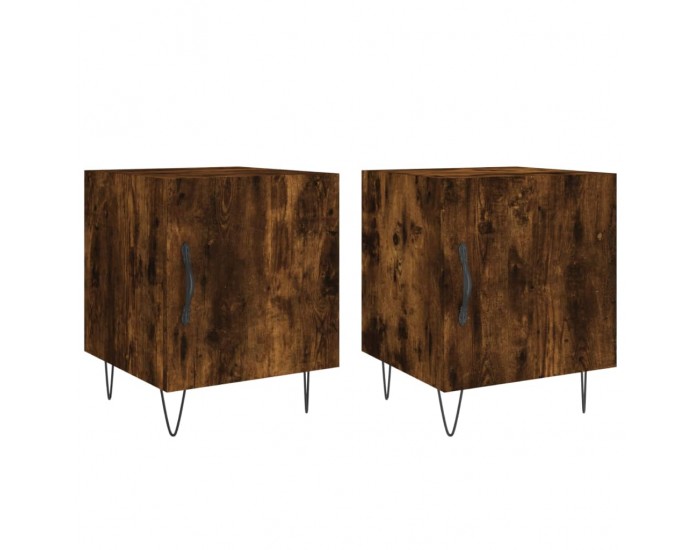 Sonata H Нощни шкафчета 2 бр опушен дъб 40x40x50 см инженерно дърво