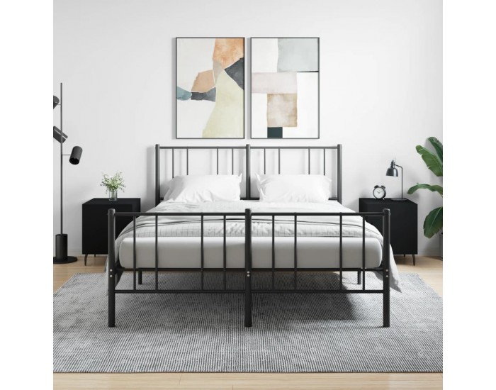 Sonata H Нощни шкафчета 2 бр черни 40x40x50 см инженерно дърво