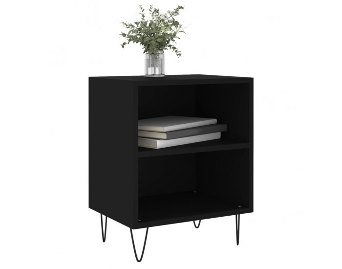 Sonata H Нощни шкафчета 2 бр черни 40x30x50 см инженерно дърво