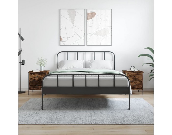 Sonata H Нощни шкафчета 2 бр опушен дъб 40x42x50 см инженерно дърво