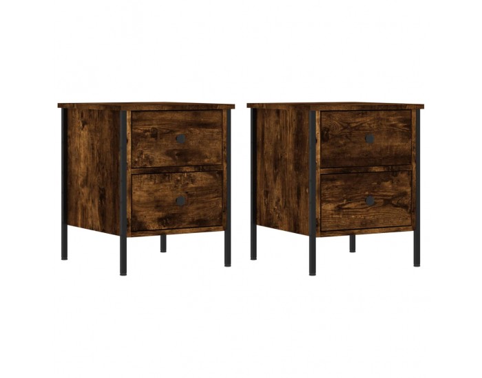 Sonata H Нощни шкафчета 2 бр опушен дъб 40x42x50 см инженерно дърво