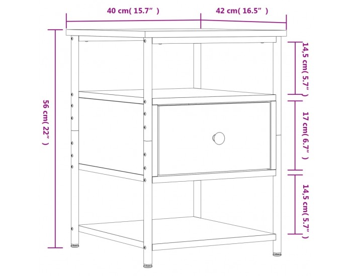 Sonata H Нощни шкафчета 2 бр сива сонома 40x42x56 см инженерно дърво