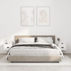 Sonata H Нощни шкафчета за стенен монтаж, 2 бр, бял гланц, 41,5x36x28 см - Noptiere