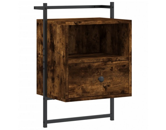 Sonata H Нощно шкафче стенно 2 бр опушен дъб 40x30x61 см инженерно дърво