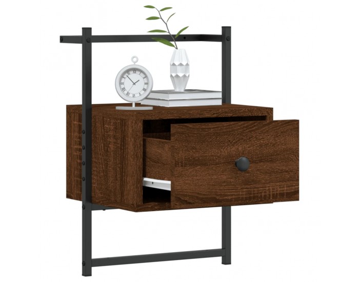 Sonata H Нощно шкафче стенно 2 бр кафяв дъб 35x30x51 см инженерно дърво