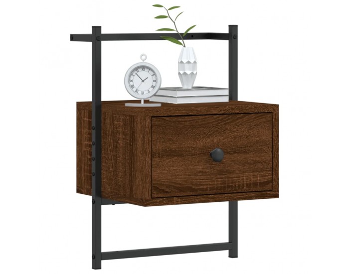 Sonata H Нощно шкафче стенно 2 бр кафяв дъб 35x30x51 см инженерно дърво