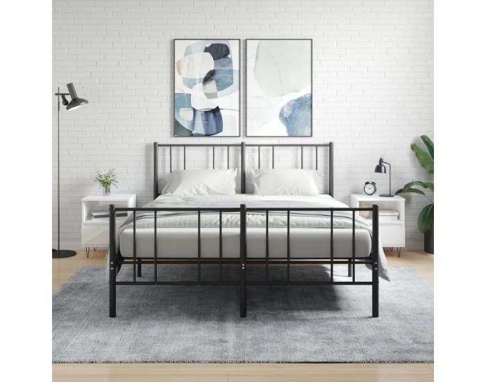 Sonata H Нощни шкафчета, 2 бр, бял гланц, 40x35x50 см, инженерно дърво