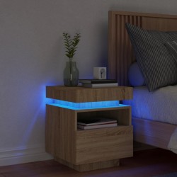 Sonata H Нощно шкафче с LED осветление, дъб сонома, 40x39x48,5 см - Noptiere
