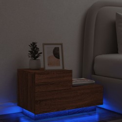 Sonata H Нощно шкафче с LED осветление, кафяв дъб, 70x36x40,5 см - Noptiere