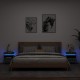 Sonata H Нощни шкафчета с LED осветление, 2 бр, сив сонома, 40x39x48,5см