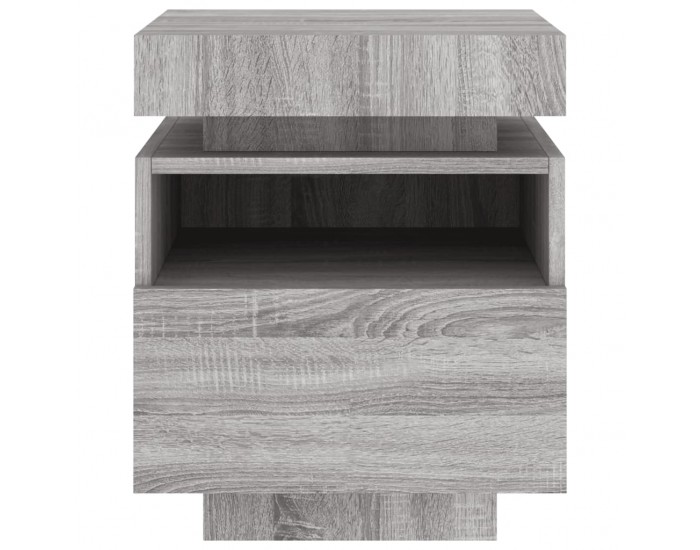 Sonata H Нощни шкафчета с LED осветление, 2 бр, сив сонома, 40x39x48,5см