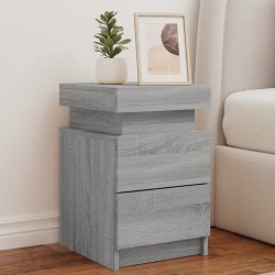 Sonata H Нощни шкафчета с LED осветление, 2 бр, сив сонома, 35x39x55 см - Noptiere