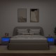 Sonata H Нощни шкафчета с LED осветление, 2 бр, сив сонома, 50x40x45 см
