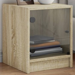 Sonata H Нощни шкафчета със стъклени врати 2 бр дъб сонома 35x37x42 см - Noptiere