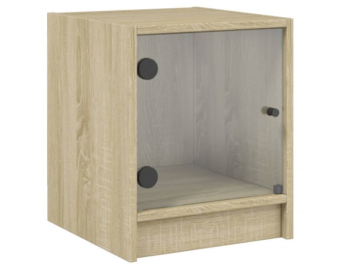 Sonata H Нощни шкафчета със стъклени врати 2 бр дъб сонома 35x37x42 см