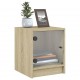 Sonata H Нощни шкафчета със стъклени врати 2 бр дъб сонома 35x37x42 см
