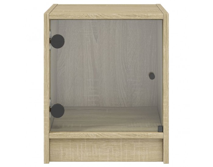 Sonata H Нощни шкафчета със стъклени врати 2 бр дъб сонома 35x37x42 см
