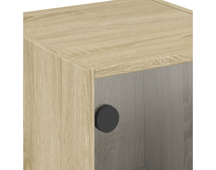 Sonata H Нощни шкафчета със стъклени врати 2 бр дъб сонома 35x37x42 см
