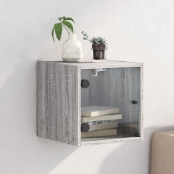 Sonata H Нощно шкафче със стъклена врата сив сонома 35x37x35 см - Noptiere