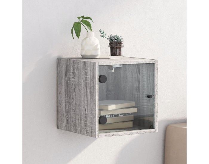 Sonata H Нощно шкафче със стъклена врата сив сонома 35x37x35 см