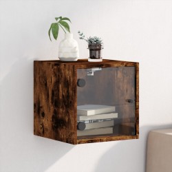 Sonata H Нощно шкафче със стъклена врата опушен дъб 35x37x35 см - Noptiere