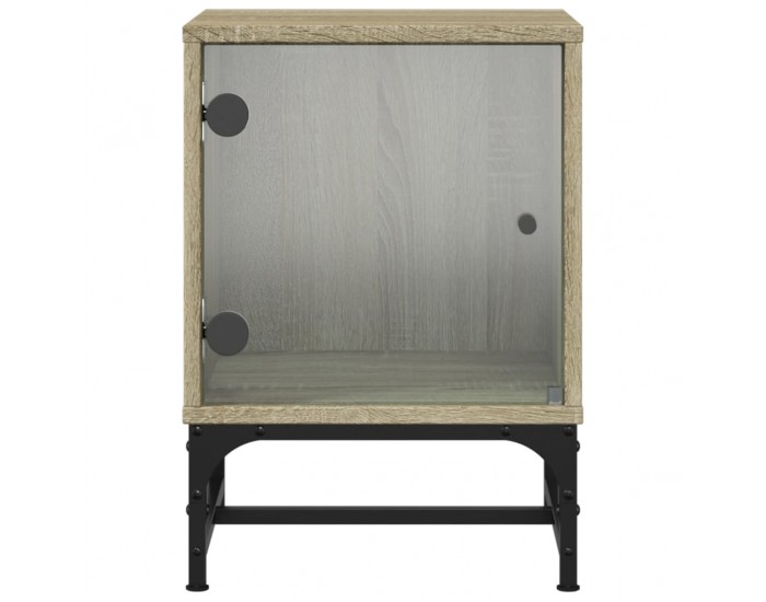 Sonata H Нощни шкафчета със стъклени врати 2 бр дъб сонома 35x37x50 см