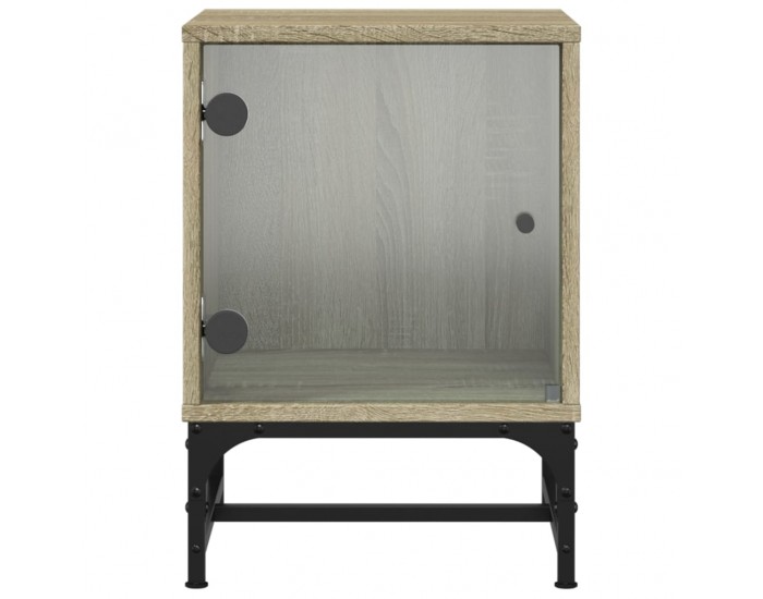 Sonata H Нощни шкафчета със стъклени врати 2 бр дъб сонома 35x37x50 см