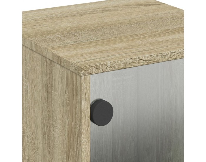 Sonata H Нощни шкафчета със стъклени врати 2 бр дъб сонома 35x37x50 см