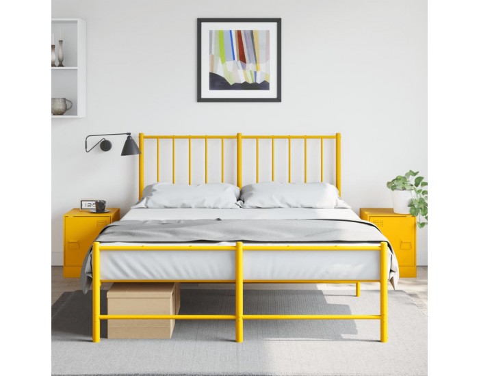 Sonata H Нощни шкафчета 2 бр горчица жълто 34,5x39x44 см стомана