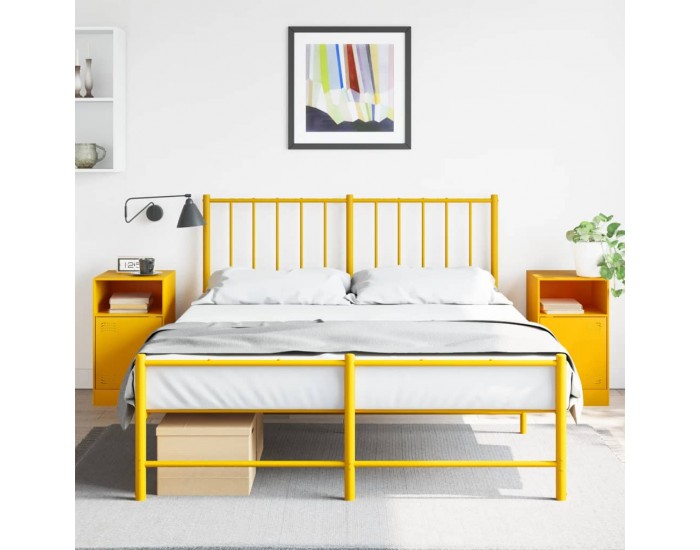 Sonata H Нощни шкафчета 2 бр горчица жълто 34,5x39x62 см стомана