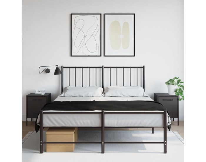Sonata H Нощно шкафче 2 бр черно 36x39x50,5 см стомана