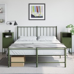 Sonata H Нощни шкафчета 2 бр маслиненозелени 36x39x78 см стомана - Noptiere