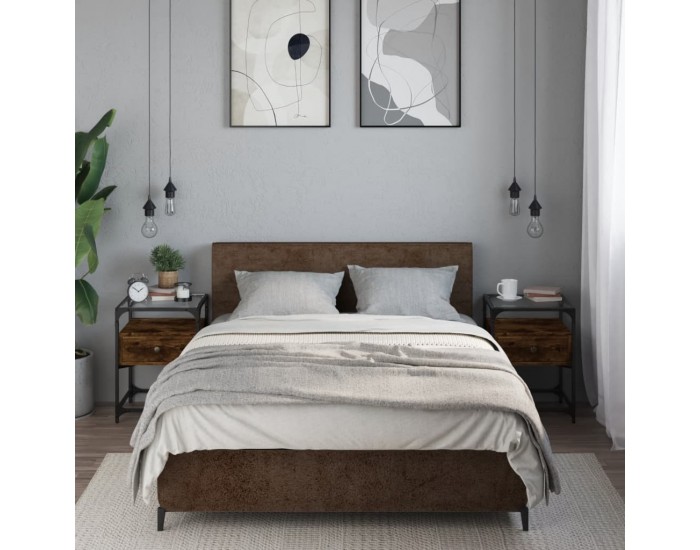 Sonata H Нощни шкафчета 2 бр опушен дъб 40x40x55 см инженерно дърво