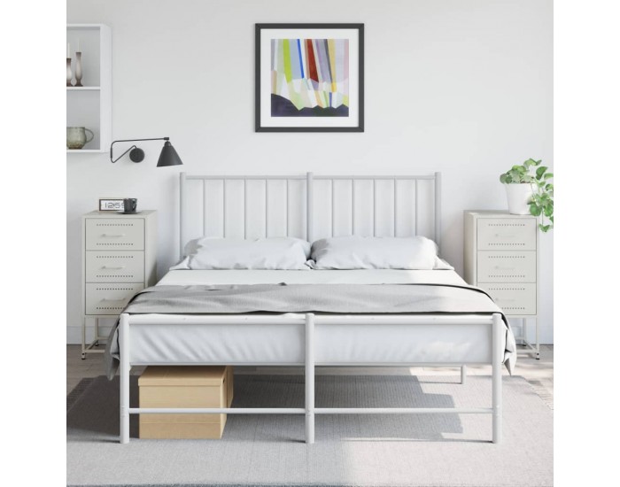 Sonata H Нощни шкафчета 2 бр бял 36x39x78 см стомана