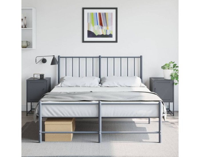 Sonata H Нощни шкафчета 2 бр антрацит 36x39x60,5 см стомана