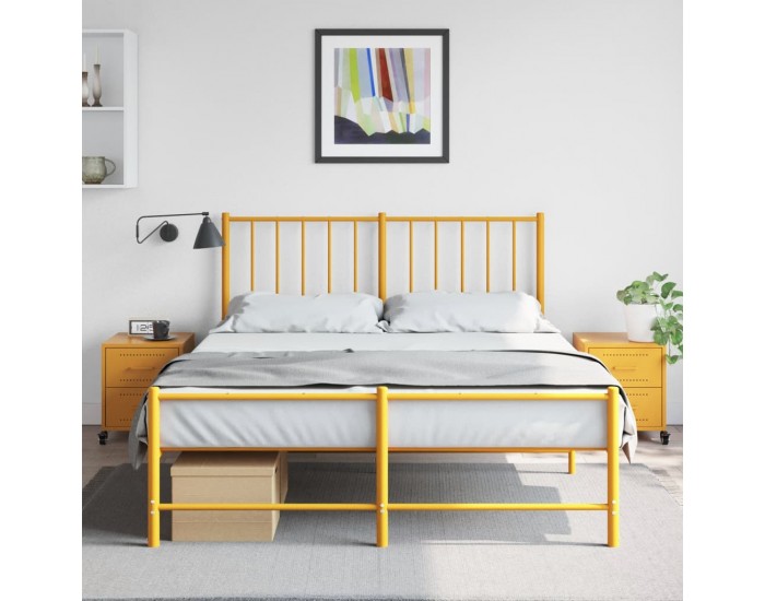 Sonata H Нощни шкафчета 2 бр горчица жълто 36x39x43,5 см стомана