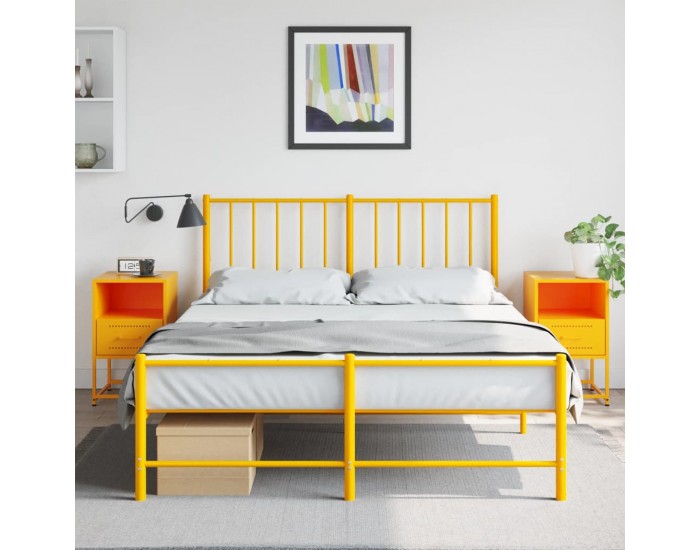 Sonata H Нощни шкафчета 2 бр горчица жълто 36x39x60,5 см стомана