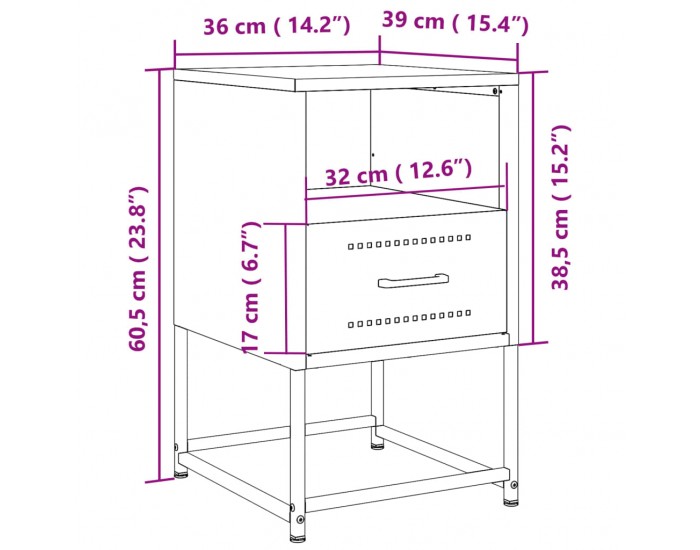 Sonata H Нощни шкафчета 2 бр горчица жълто 36x39x60,5 см стомана