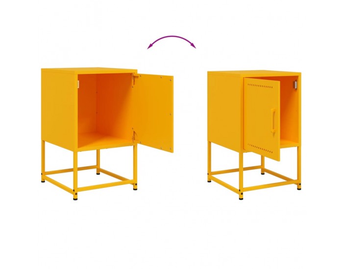 Sonata H Нощни шкафчета 2 бр горчица жълто 36x39x60,5 см стомана
