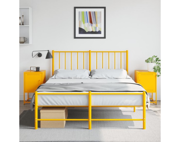 Sonata H Нощни шкафчета 2 бр горчица жълто 36x39x60,5 см стомана
