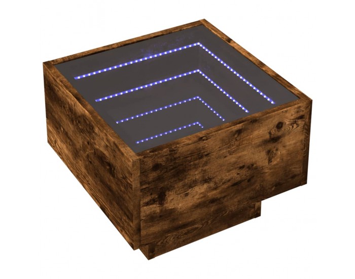 Sonata H Нощна масичка с Infinity LED, опушен дъб, 40x40x30 см
