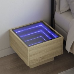 Sonata H Нощна масичка с Infinity LED сонома дъб 40x40x30 см - Noptiere