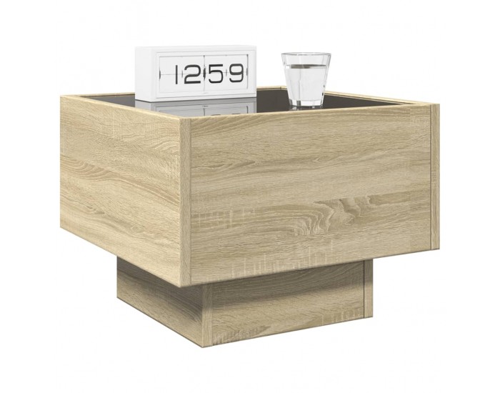 Sonata H Нощна масичка с Infinity LED сонома дъб 40x40x30 см