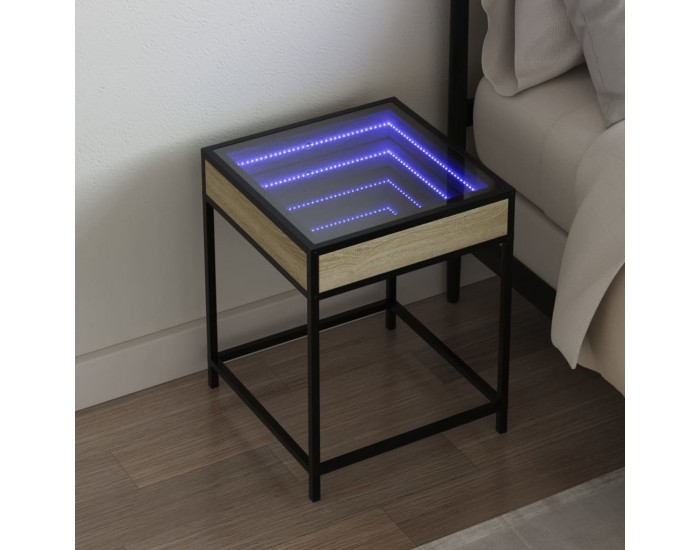 Sonata H Нощна масичка с Infinity LED сонома дъб 40x40x51 см